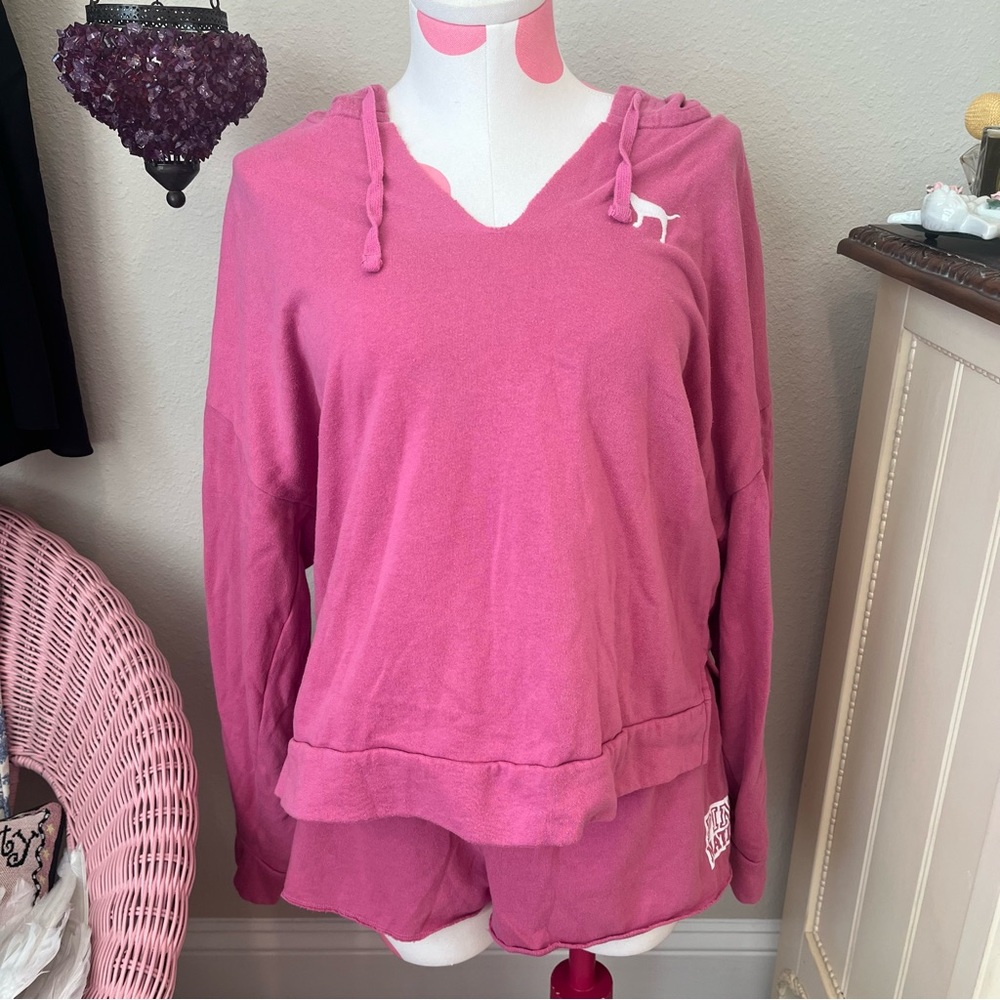 PINK VS Nation pullover hoodie set with shorts
